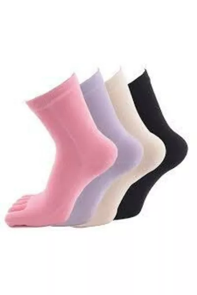 Damen Zehensocken, pilzhemmend, schweißabsorbierend, 4er-Pack