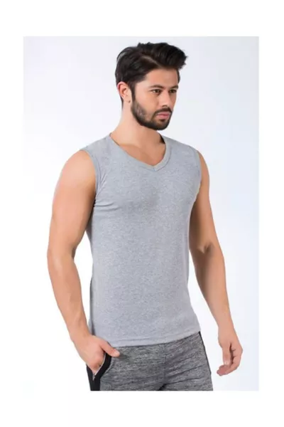 Canottiera da uomo bianca a V senza maniche, pacco da 3, 