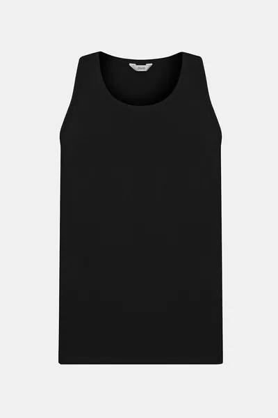 قميص داخلي رجالي عادي أسود قطعتين