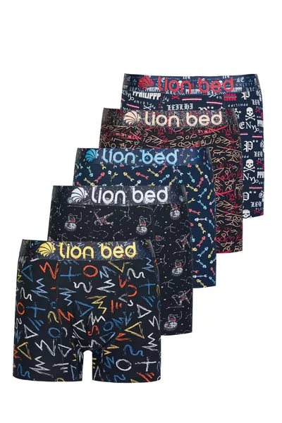 Erkek Boxer Pamuklu Desenli Premium 5'li Paket 