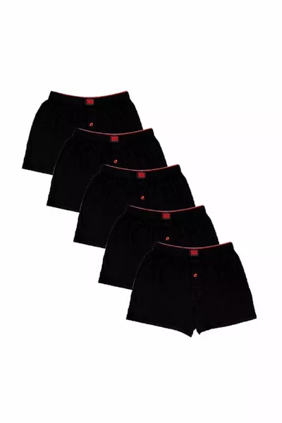 Мъжки боксерки Keyal от памук, черни - пакет от 5 броя