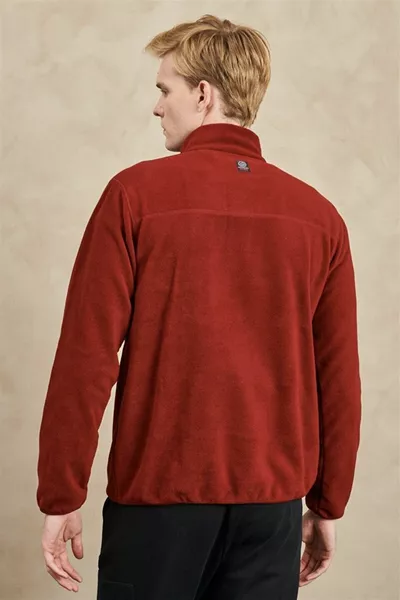 Pile Bordeaux con Mezza Cerniera, Vestibilità Regular, Abbigliamento Tutto Terreno