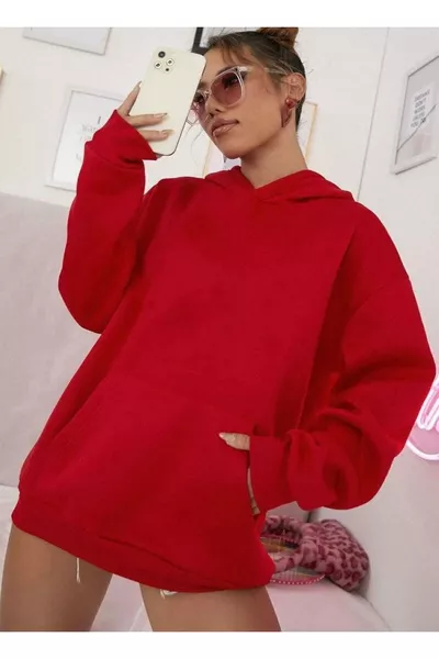 Sweat-shirt oversize unisexe à capuche avec poche