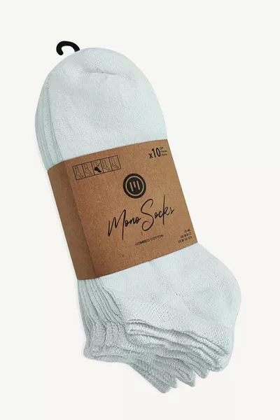 - Lot de  Chaussettes Basses en Coton Recyclé - Blanc