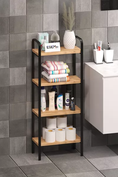 Organizer da Bagno Scaffale da Cucina Armadio da Bagno Armadio Multiuso Scaffale da Cucina in Metallo a 4 Piani
