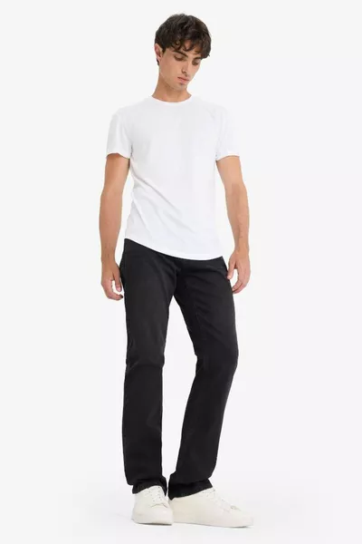 Дълга мускулеста тениска с велосипедно деколте и къс ръкав Basic SM