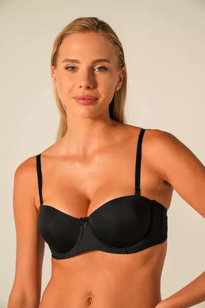 حمالة صدر بدون حمالات بدعم أسود