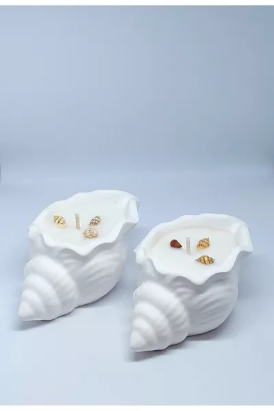 Bougie décorative double en coquillage pour cadeau