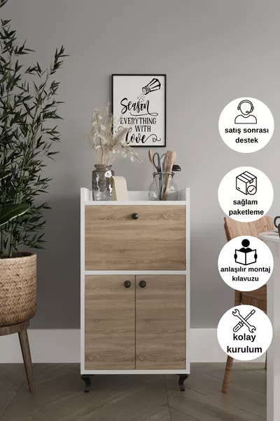 خزانة المؤن والمطبخ والحمام وخزانة الميكروويف وخزانة متعددة الاستخدامات