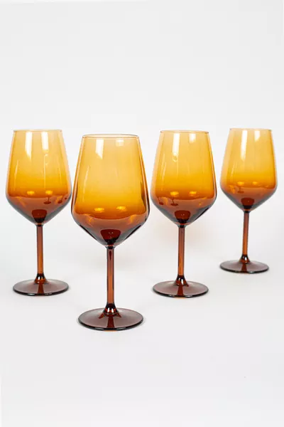 طقم 4 أكواب ماء أيقوني جديد أمبر  سم مكعب