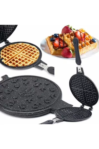 Luxury Granite Cooktop Waffle Pan with Bakelite Handle New Product
