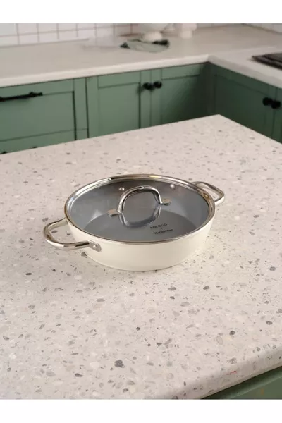 x Refika Pentola per Melanzane Ripiene con Manici in Metallo e Cristallo Svizzero  Cm Creamy