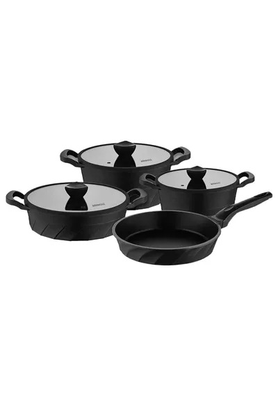 Kuvars Kuvars 7 Parça Döküm Set Siyah