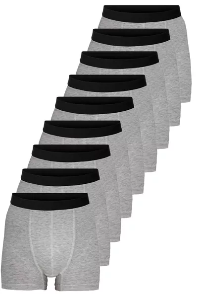 Lot de 9 boxers en coton gris pour homme