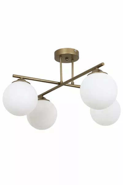 Jade 4-Lichts Verouderde Kroonluchter met Witte Glazen, Decoratief Ontwerp voor Slaapkamer, Keuken en Woonkamer