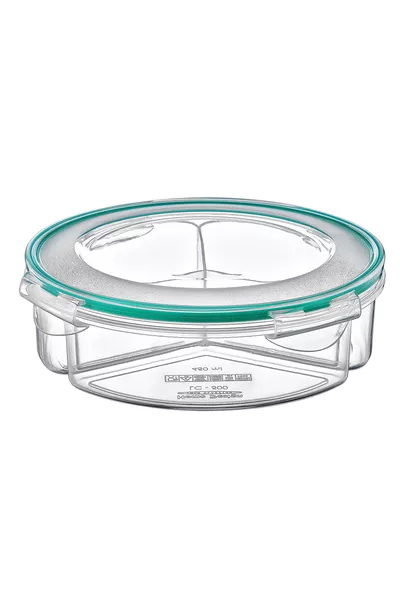 Contenitore rotondo per alimenti Fresh Box a 3 scomparti  ml, ermetico e a prova di liquidi