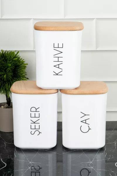 3-teiliges Holz-Aufbewahrungsbehälter-Set mit Vakuumdeckel, Teezucker-Kaffee-Acrylglas-Set  ml