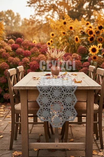 Einzelner Tischläufer mit französischen Spitzen, Tischläufer für den Tisch, Tischdeckenläufer - Grau