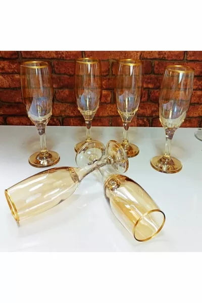 Lav 6-Personen Bistro Goldfarbenes Wasser-Glas für Kaffee, Honigfarben