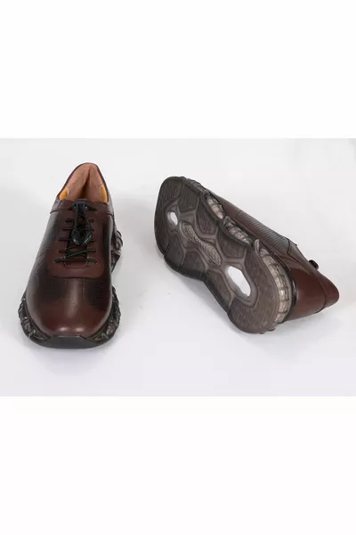 Inner Outer Genuine Leather Smart Lace-Up Casual Men's Shoes