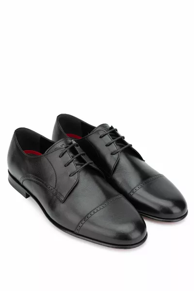 Мужская натуральная кожа черная классическая обувь