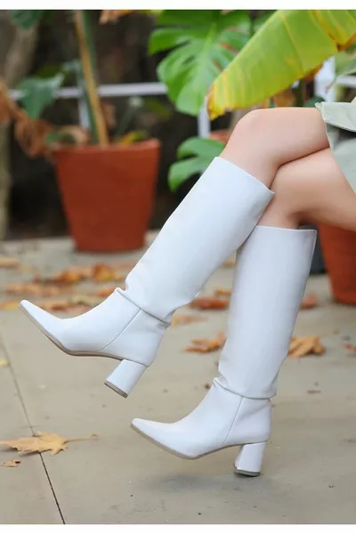 Bottes à talons Roksa Beige Skin