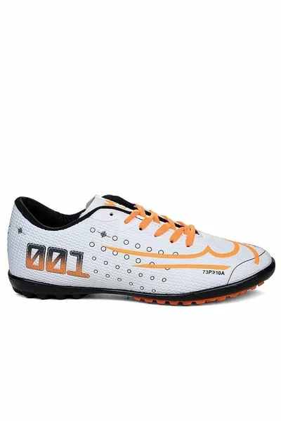 Enfants Jeune Adulte Hommes Blanc Orange Lace-Up Astroturf Chaussures De Football