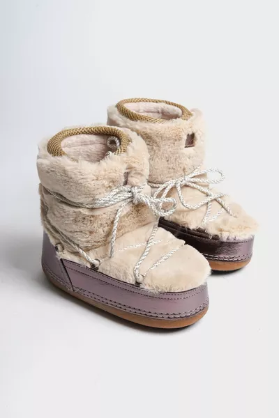 Round Toe Platinum Thick Sole Fur Women's Boots