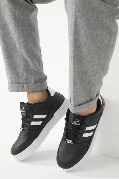 للجنسين أسود أبيض عارضة أحذية رياضية عارضة