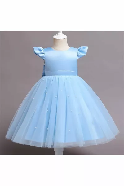 Ribbon Detailed Azzurro Vestito Tutù Ragazze