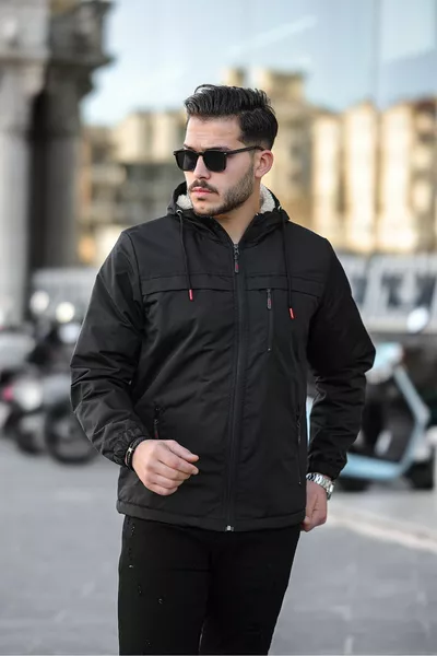 Veste manteau de fourrure pour homme résistante au froid et au vent