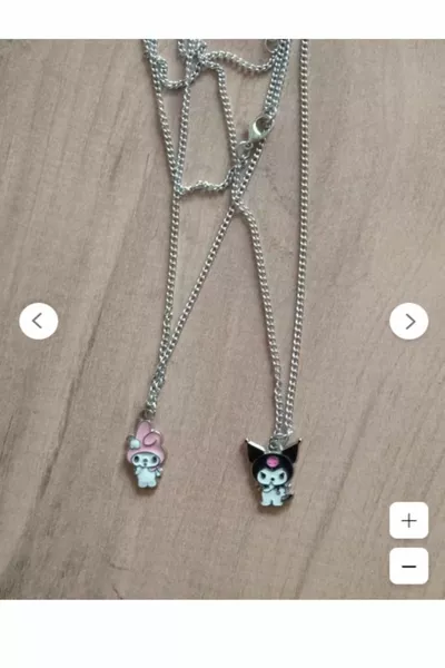 2 قطعة بلدي ميلودي وكورومي أفضل الأصدقاء قلادة مزدوجة Bff الصداقة قلادة