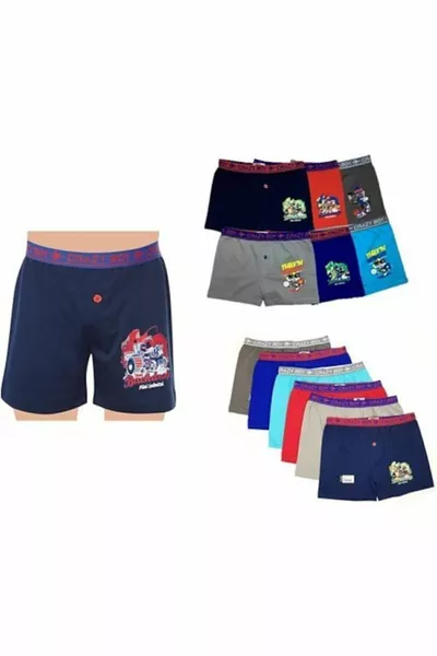 6 stuks elastaan katoenen lycra boxershorts met print voor jongens