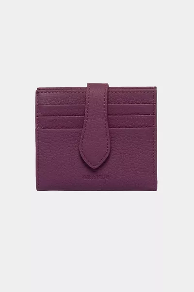  جلد طبيعي للنساء الرجال محفظة أرجواني