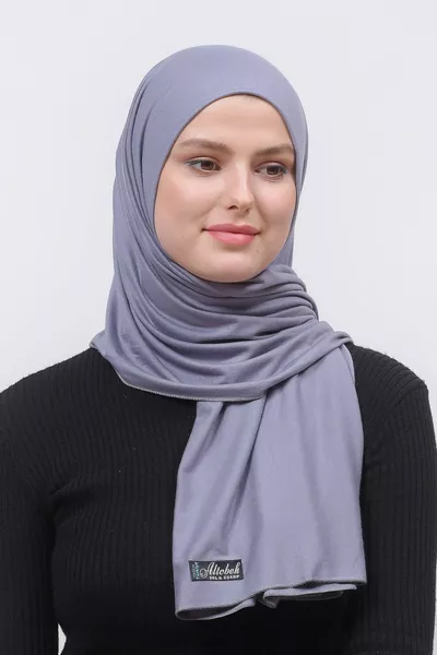 شال مشط الحجاب رمادي سادة