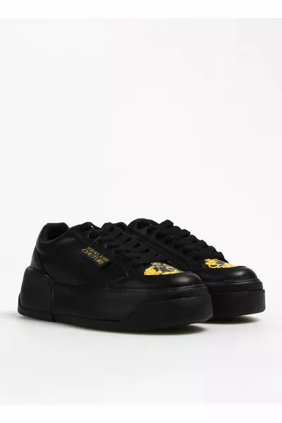 Couture Geel - Zwart Dames Leren Sneaker 