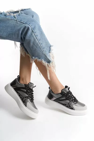 Casual Casual Sneakers mit Schnürung mit Leopardenmuster und Schnürung