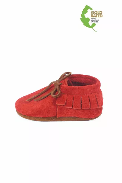 جلد طبيعي بلاط من جلد الغزال ملزمة مفصلة الجوارب الطفل