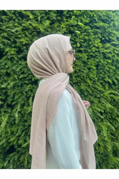 Хиджаб памучен крек бежов шал