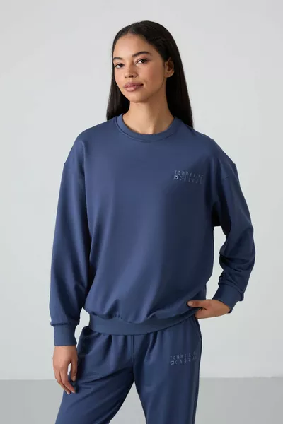 Женский спортивный костюм с резиновыми штанинами Petrol O Collar Oversize - 