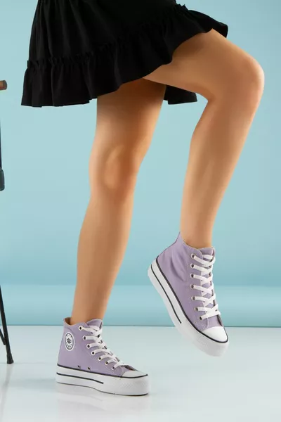 منصة s عالية وحيد الحذاء الرياضي الدانتيل المتابعة