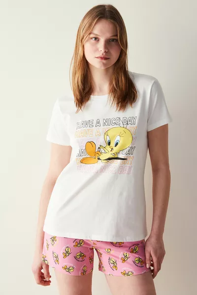 Tweety Multicolored Shorts Pajama Set