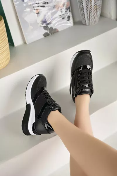 المرأة سستة الحجر عارضة مصبوب الكعب أحذية رياضية