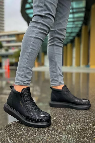 Tst Coccodrillo Черные мужские сапоги