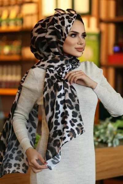 Siyane Leopar Şal  X  Cm