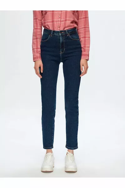 Dores Slim Mom Jeans met hoge taille
