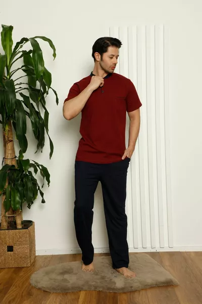 Erkek Kısa Kollu Ve Cepli Çeyizlik 3'lü Pijama Takım (KUTUSUZ) 