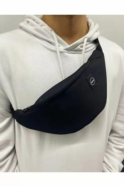 للجنسين أسود مقاوم للماء النسيج ظهرت حقيبة الكتف والخصر