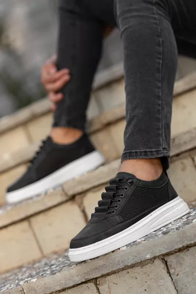 Мъжки черни ежедневни гъвкави удобни шевове Леки поли подметка Гарантирани маратонки за туризъм