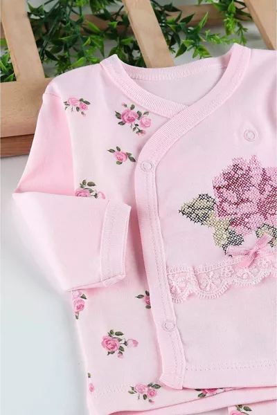 طفلة كانيفيتش روز مفصل القوس 3 قطعة مخرج المستشفى / مجموعة بدلة / مجموعة الطفل حديثي الولادة